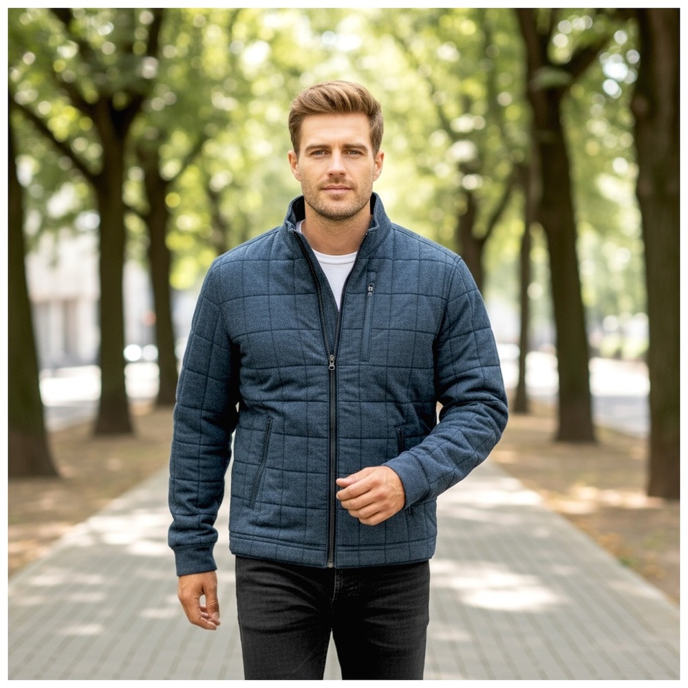 32 Bar Blues Men’s Quilted Full-Zip Jacket. Dark Denim. Large - Picture 6 of 11